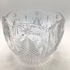 Large Cut Crystal Christmas Tree Bowl